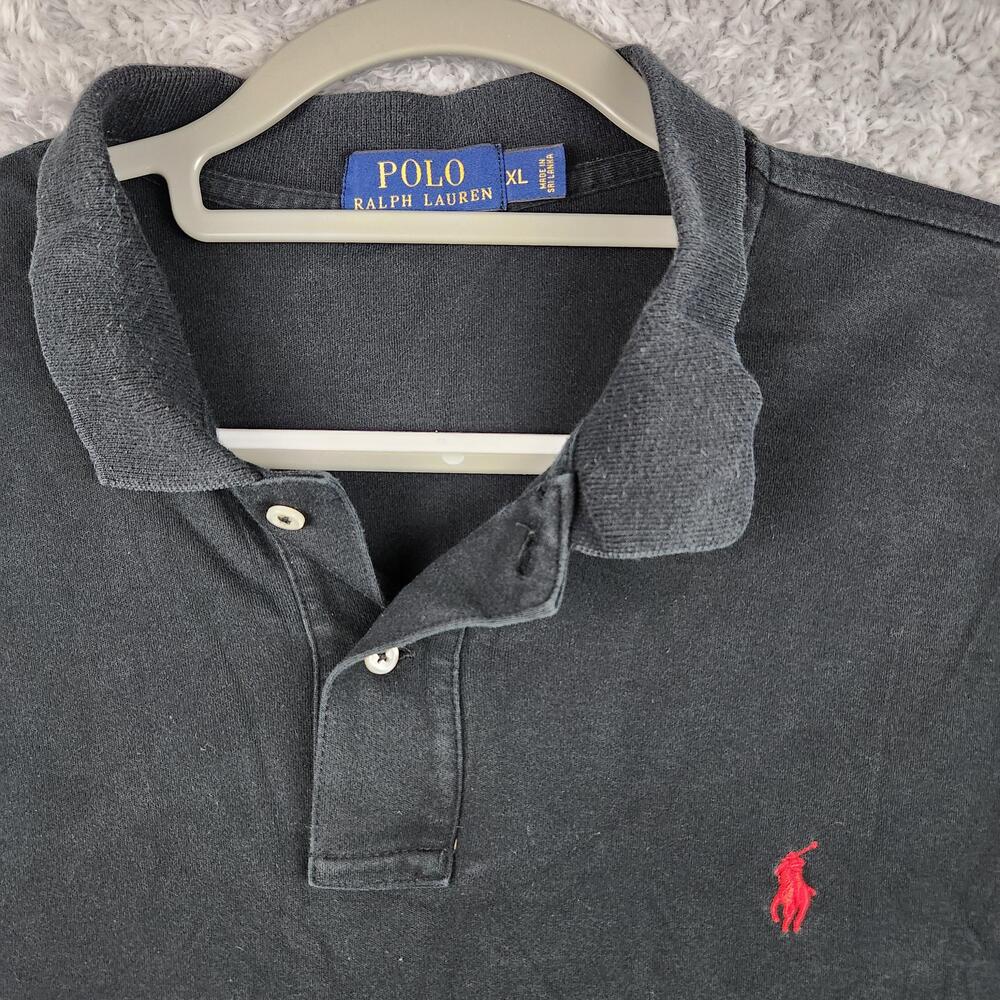 Polo Ralph Lauren Polo Shirt Mens XL Black Small Red Pony Logo Cotton Preppy